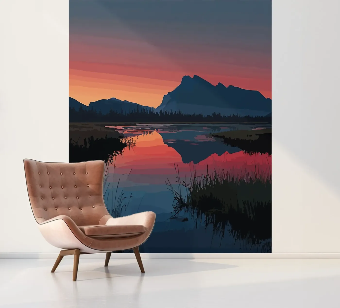 Mountain Reflection fotobehang van todeo mark