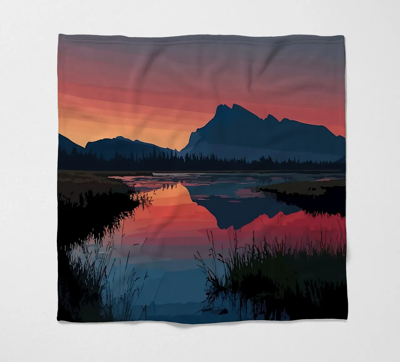 Mountain Reflection Fleecedecke von todeo mark