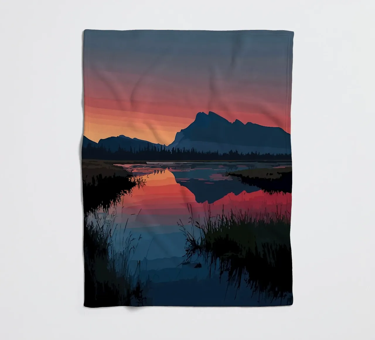 Mountain Reflection Fleecedecke von todeo mark