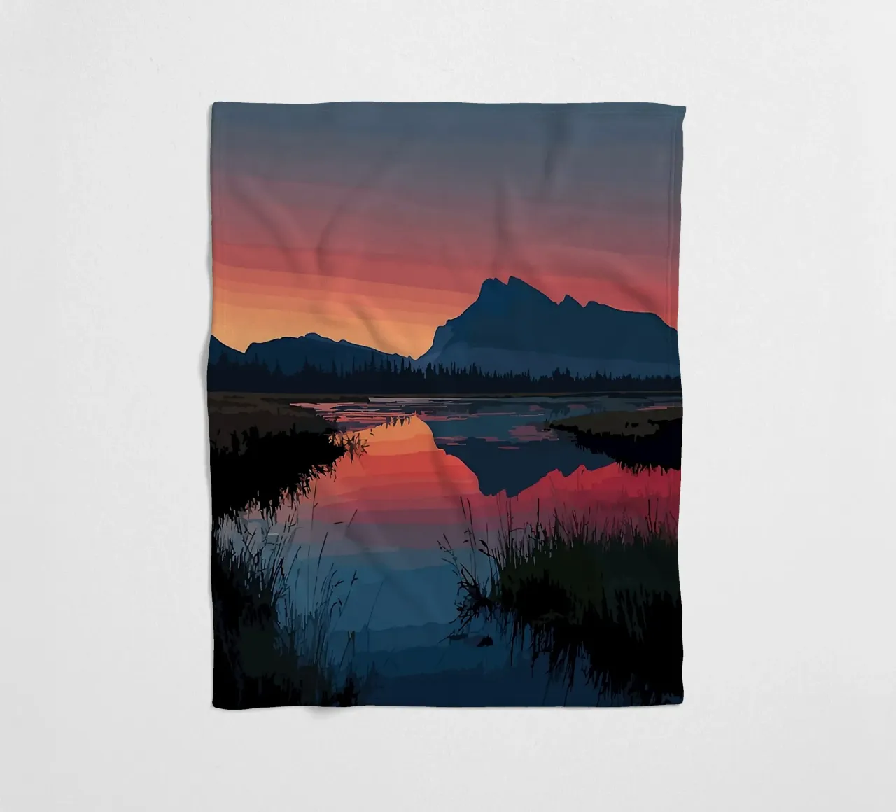 Mountain Reflection Fleecedecke von todeo mark