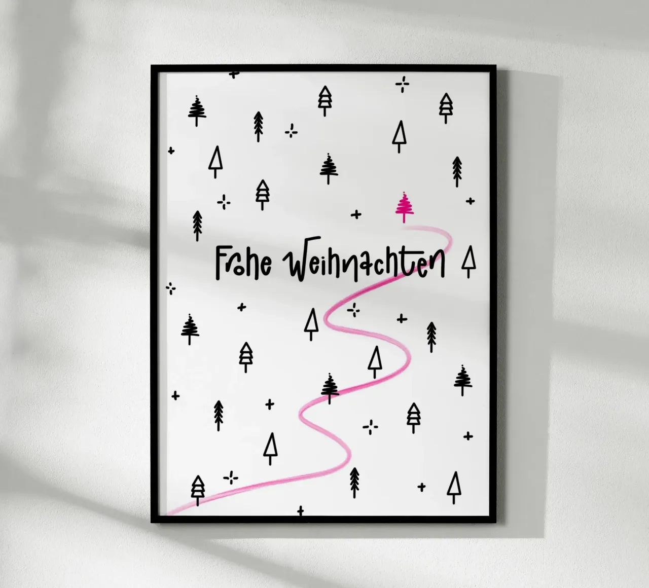 Weihnachten Poster, Winterwald Poster, Tannenbaum pink poster de LIMITED EDITION LETTERS