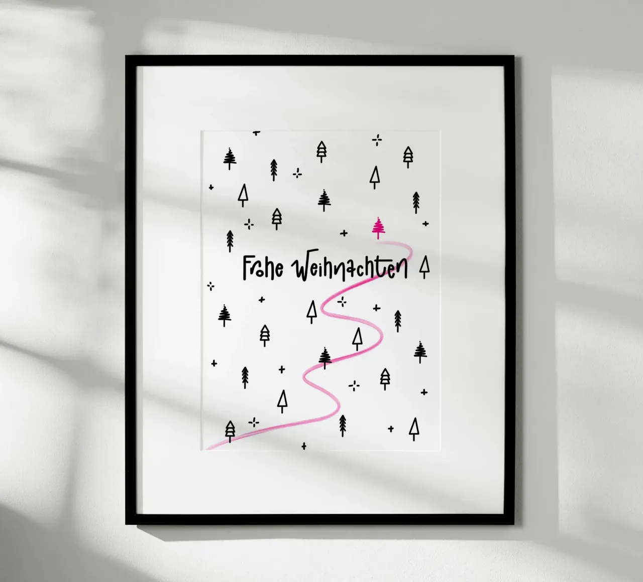 Weihnachten Poster, Winterwald Poster, Tannenbaum pink poster de LIMITED EDITION LETTERS