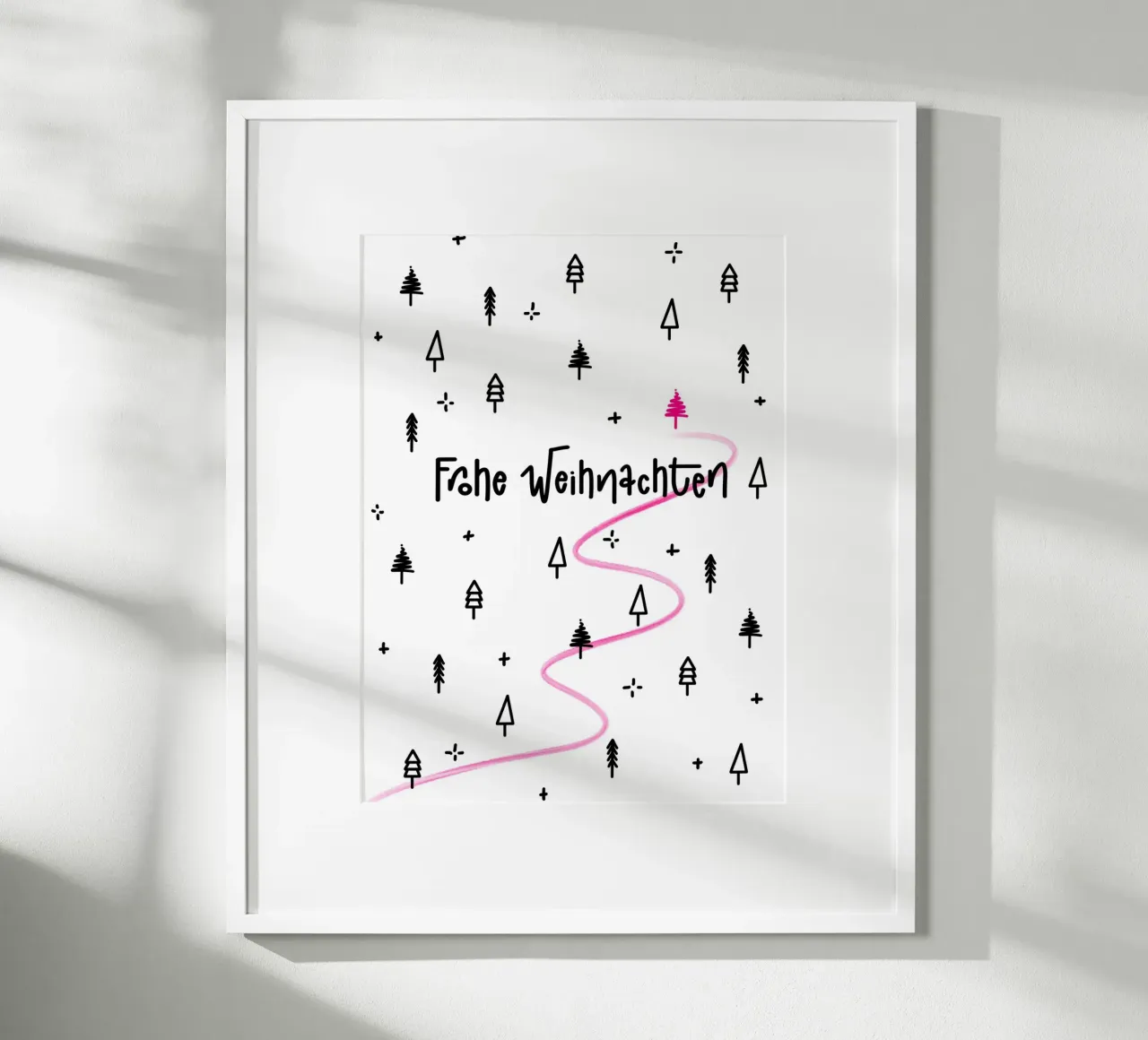 Weihnachten Poster, Winterwald Poster, Tannenbaum pink poster de LIMITED EDITION LETTERS
