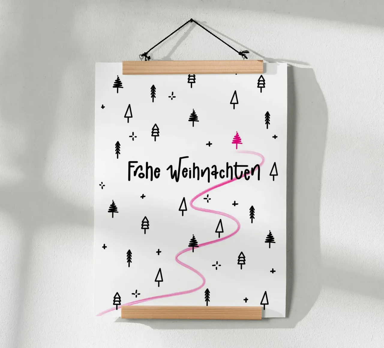 Weihnachten Poster, Winterwald Poster, Tannenbaum pink poster de LIMITED EDITION LETTERS