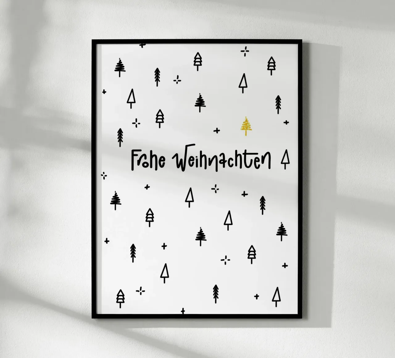Weihnachten Wald Poster, Tannenbaum gold, Poster Glitzer poster de LIMITED EDITION LETTERS