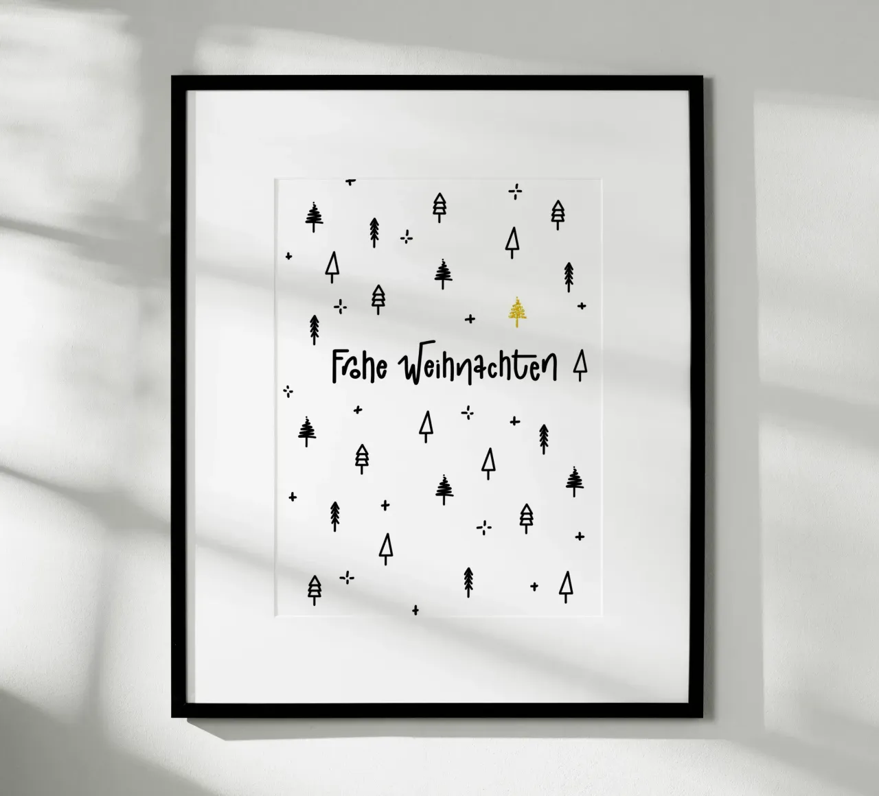 Weihnachten Wald Poster, Tannenbaum gold, Poster Glitzer poster de LIMITED EDITION LETTERS