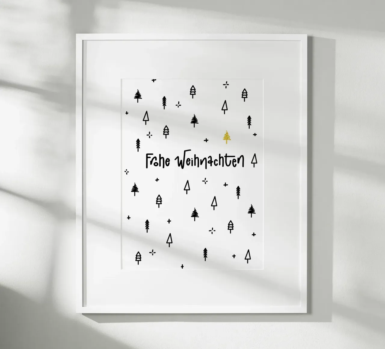 Weihnachten Wald Poster, Tannenbaum gold, Poster Glitzer poster de LIMITED EDITION LETTERS