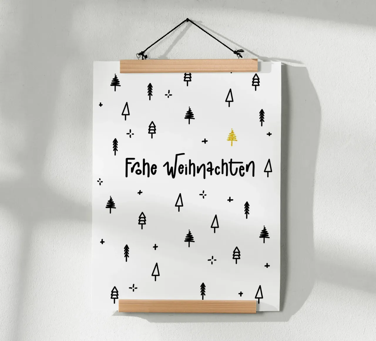 Weihnachten Wald Poster, Tannenbaum gold, Poster Glitzer poster de LIMITED EDITION LETTERS
