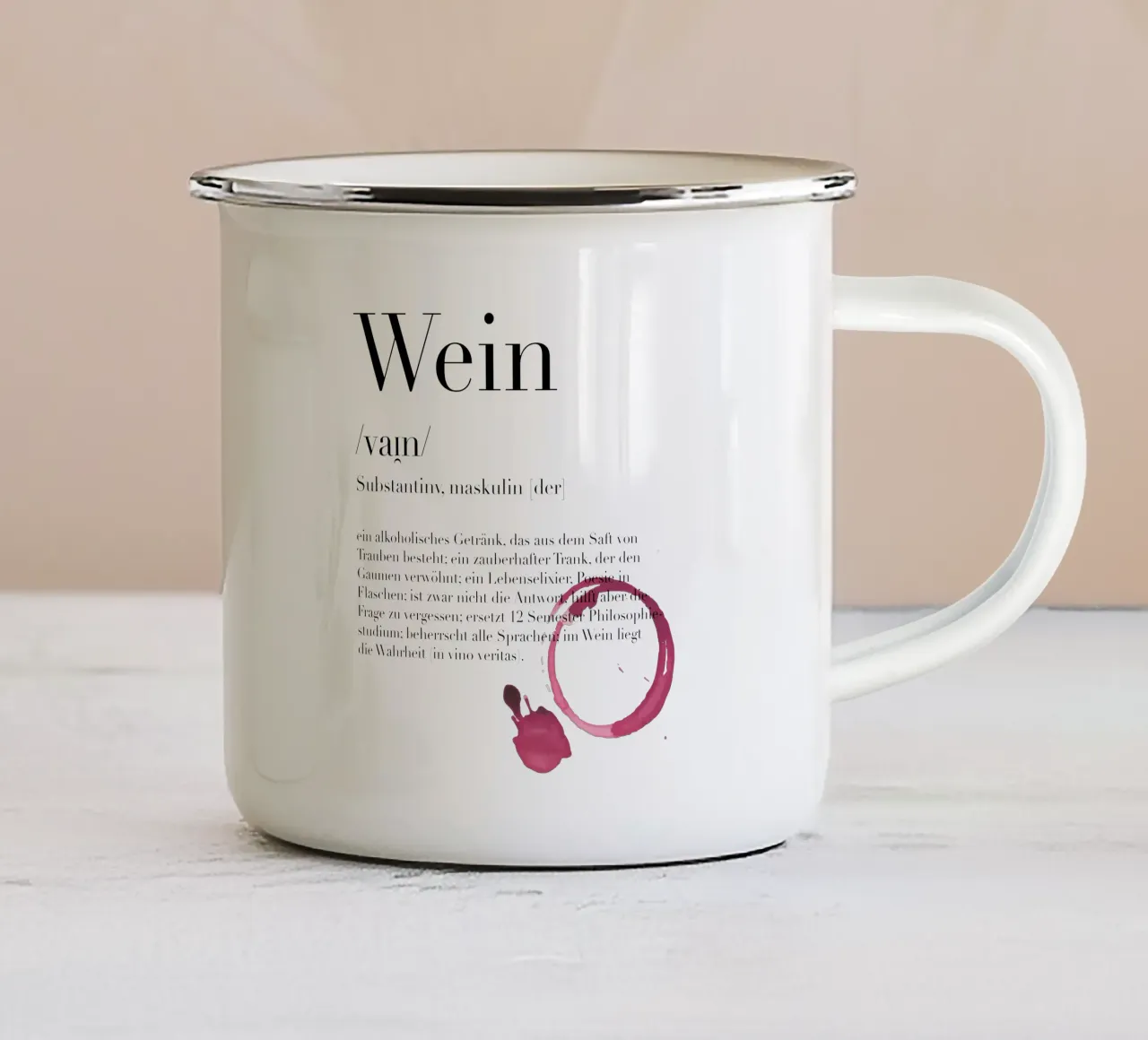 Wein - Definition tazza in smalto da artbox44