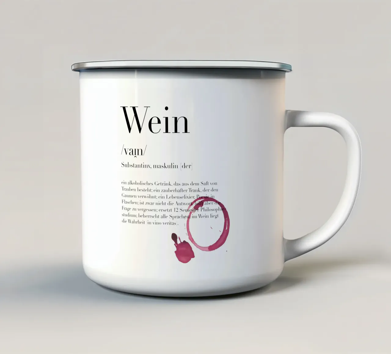 Wein - Definition tazza in smalto da artbox44