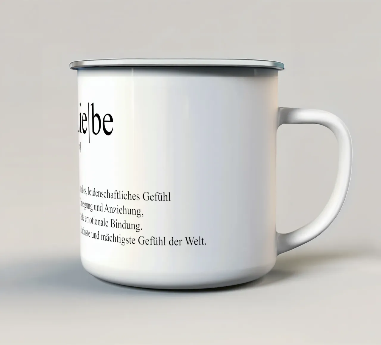 Liebe - Definition tazza in smalto da artbox44