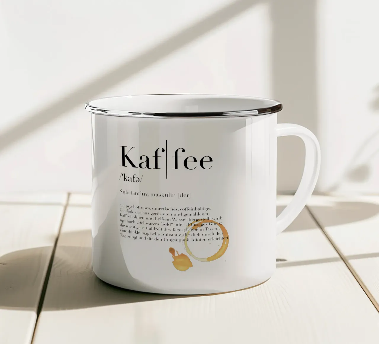Kaffee - Definition tazza in smalto da artbox44