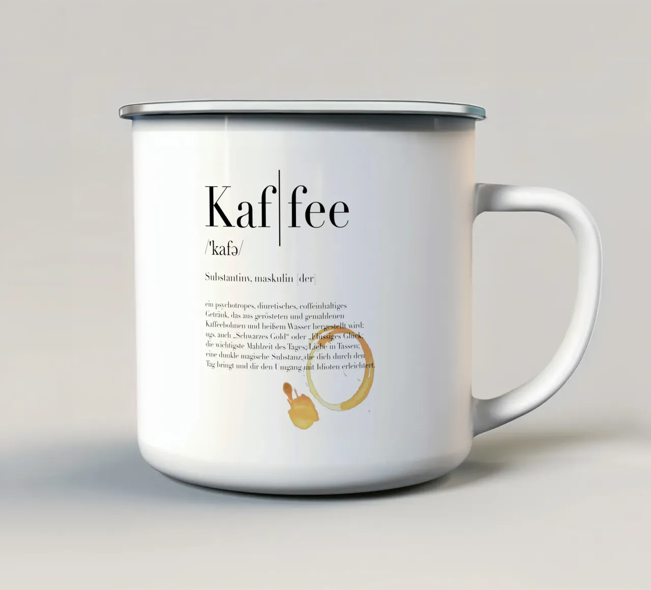 Kaffee - Definition tazza in smalto da artbox44