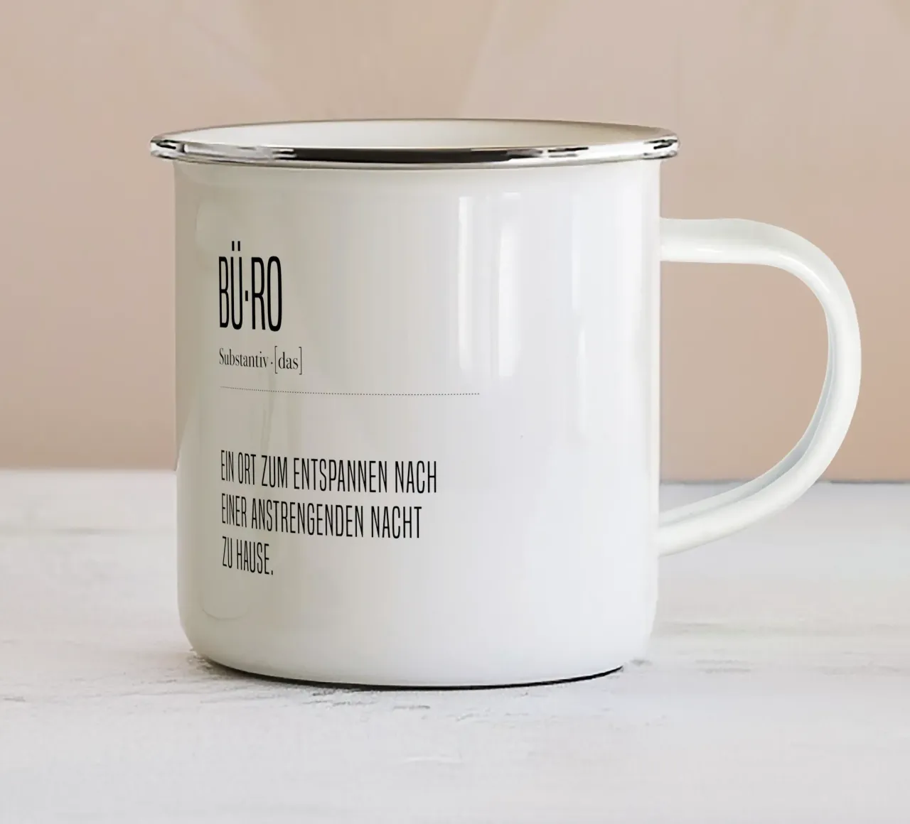 Büro Definition tazza in smalto da artbox44