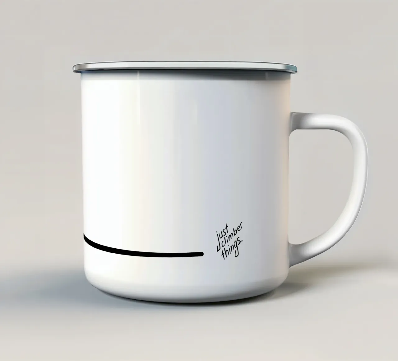 Overhang - Tipografia per pareti di arrampicata tazza in smalto da justclimberthings