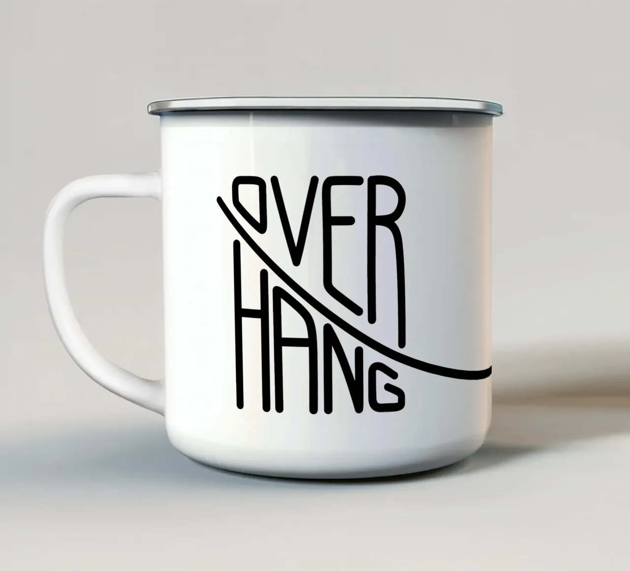 Overhang - Tipografia per pareti di arrampicata tazza in smalto da justclimberthings