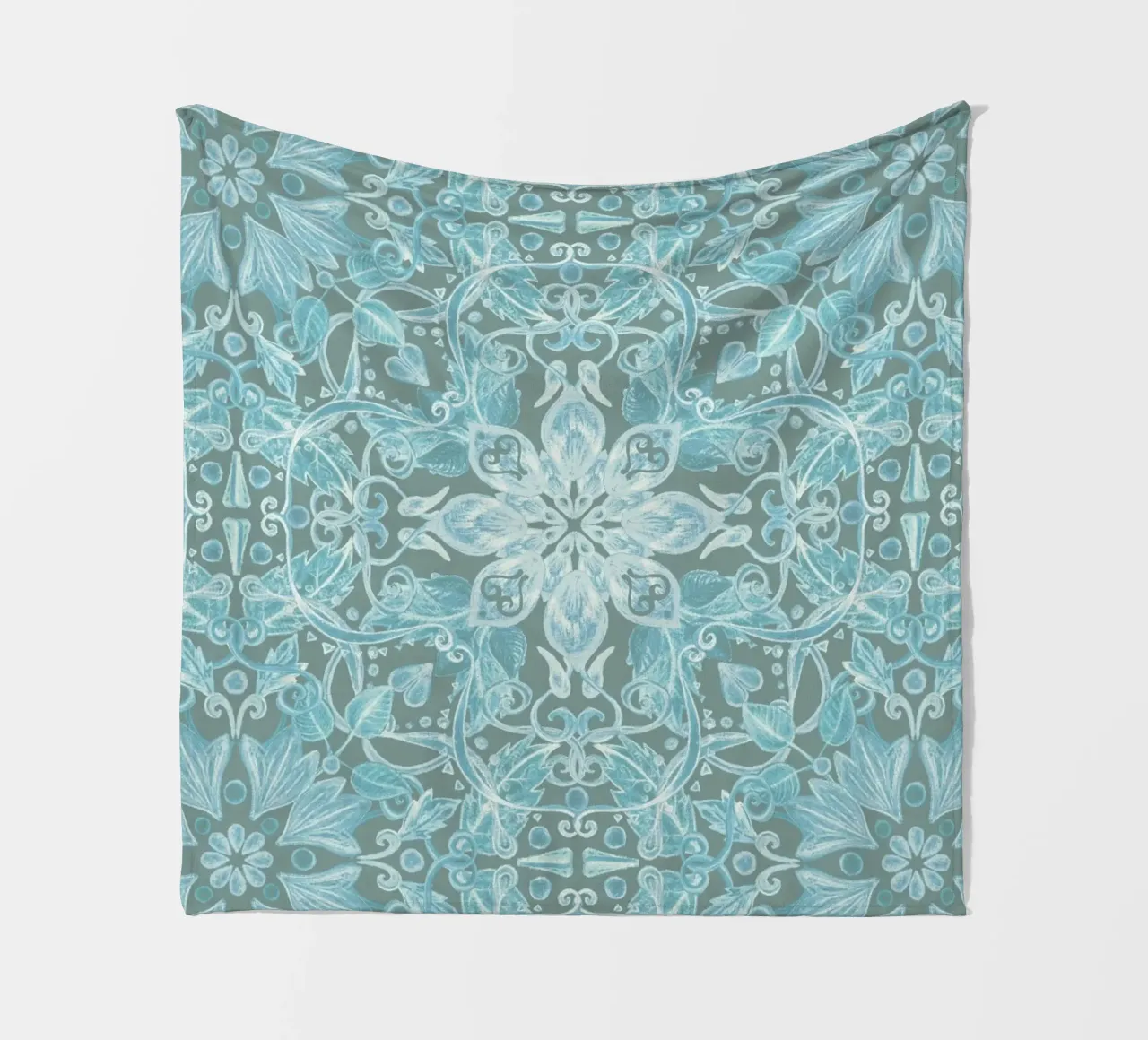 Soft Blue & Grey Floral Pattern coperta in pile da Micklyn Le Feuvre