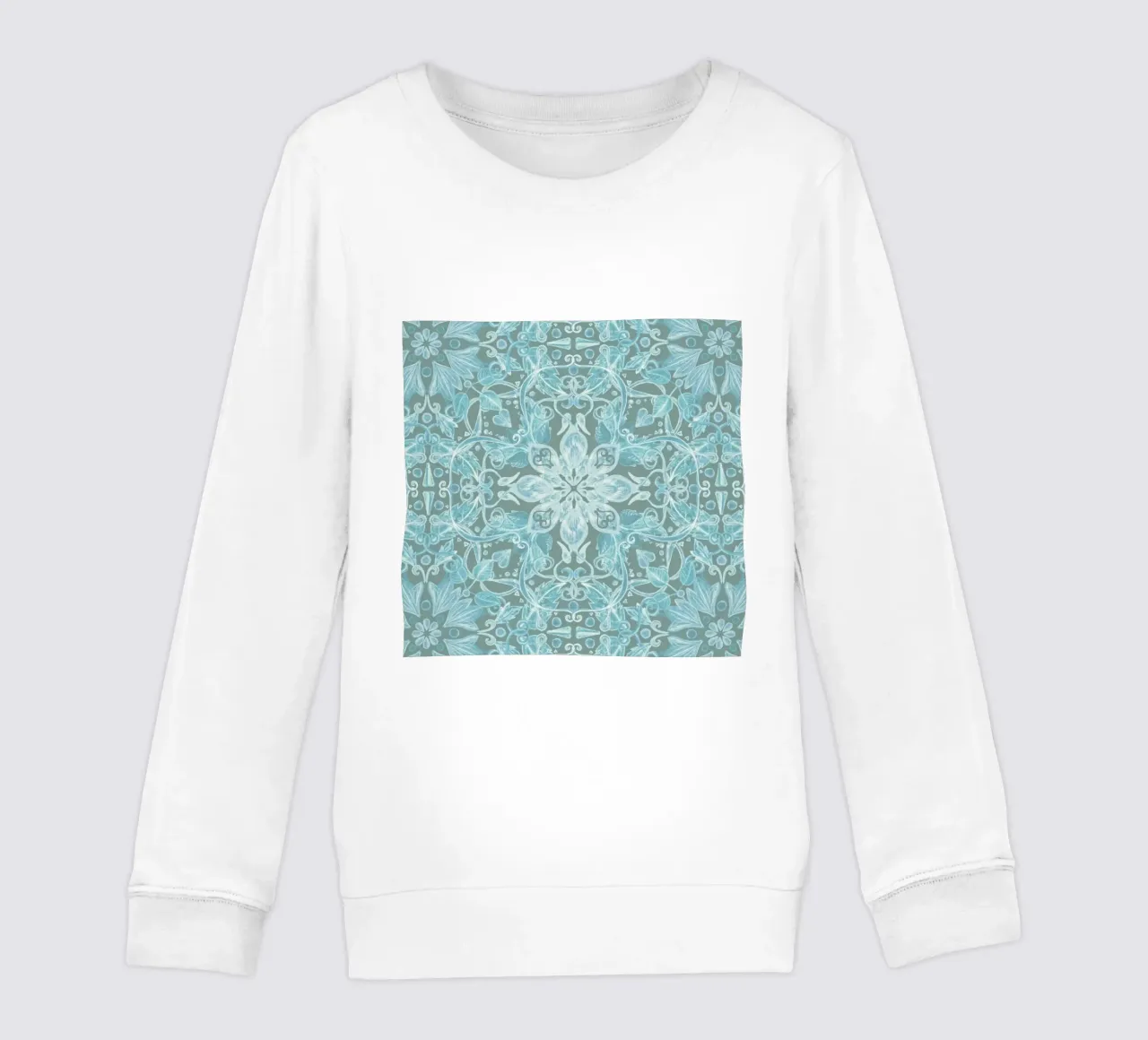 Soft Blue & Grey Floral Pattern felpa bambino da Micklyn Le Feuvre