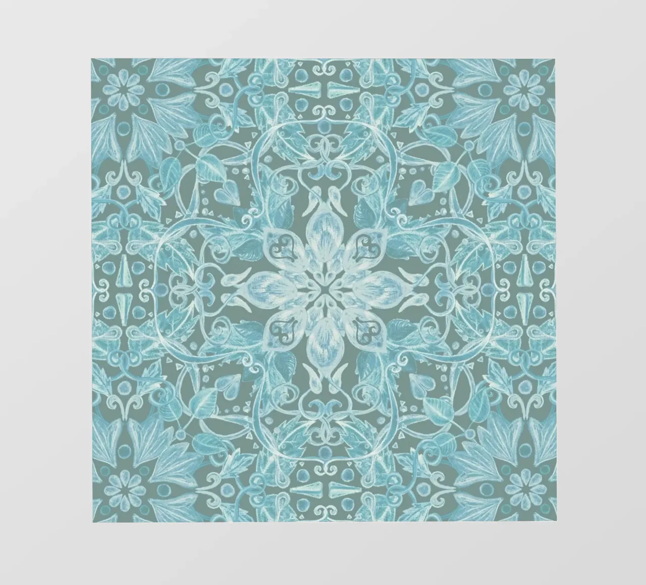Soft Blue & Grey Floral Pattern telo in pvc da Micklyn Le Feuvre