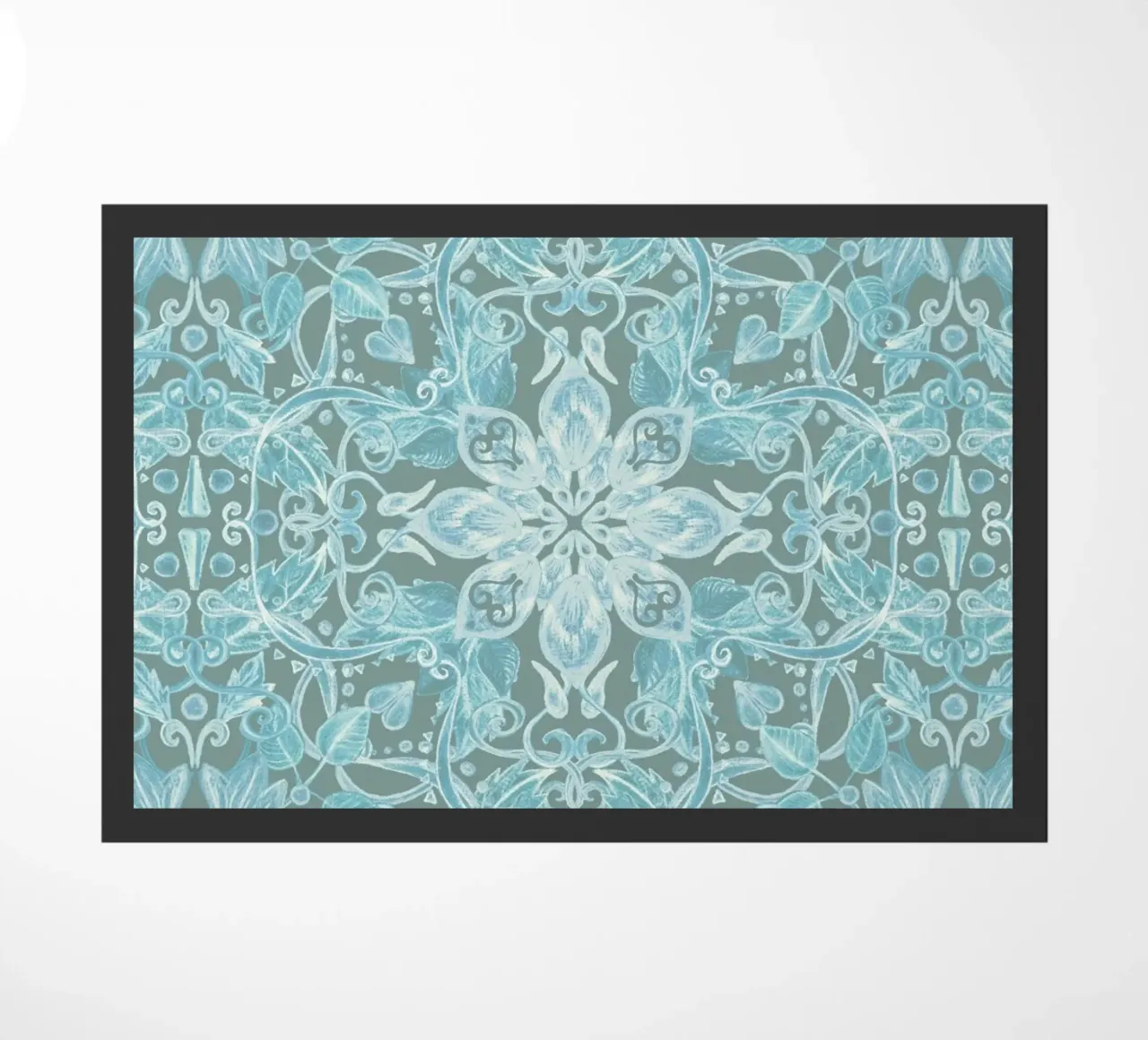 Soft Blue & Grey Floral Pattern zerbino da Micklyn Le Feuvre