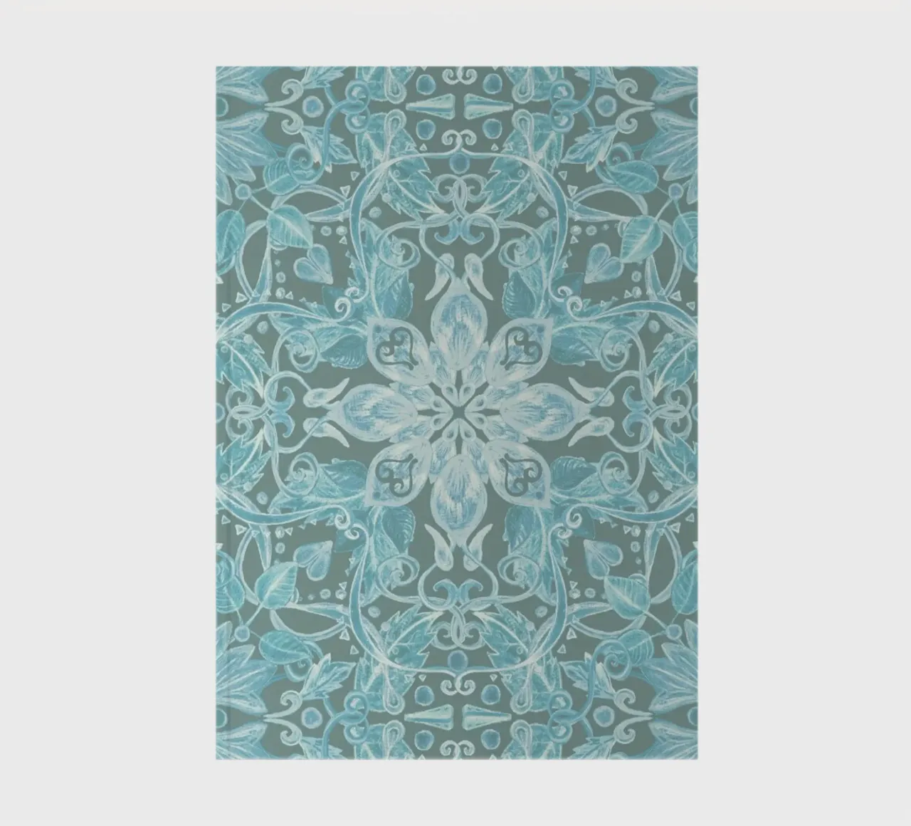 Soft Blue & Grey Floral Pattern notebook by Micklyn Le Feuvre