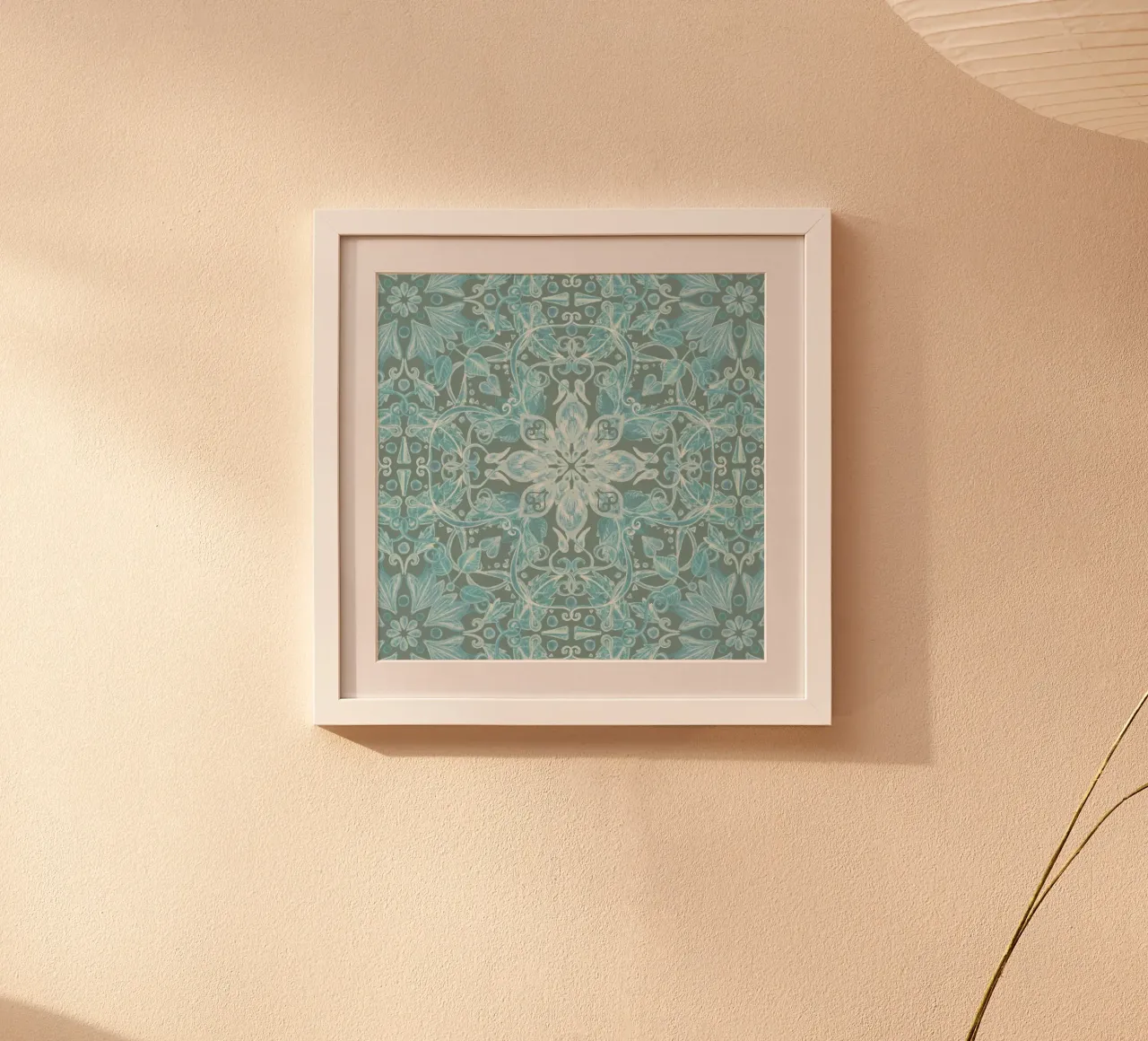 Soft Blue & Grey Floral Pattern Hahnemühle von Micklyn Le Feuvre