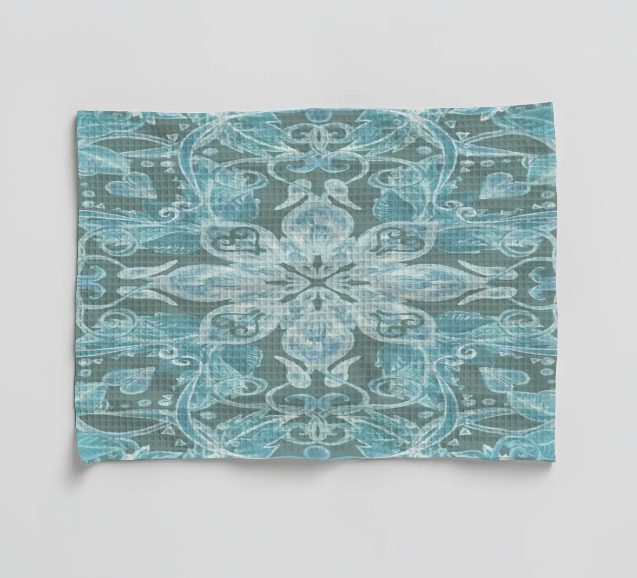 Soft Blue & Grey Floral Pattern canovaccio da cucina da Micklyn Le Feuvre