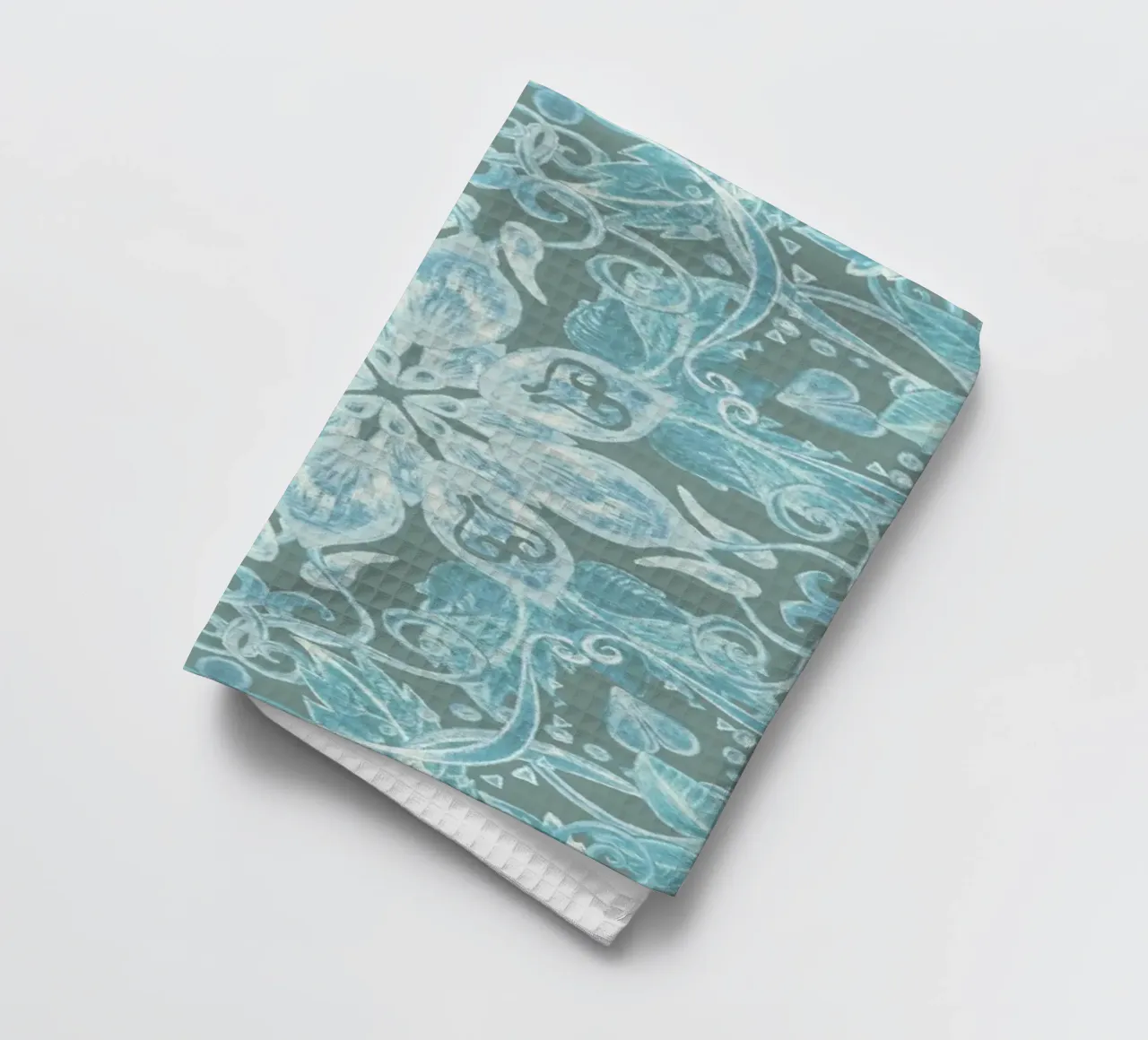 Soft Blue & Grey Floral Pattern canovaccio da cucina da Micklyn Le Feuvre