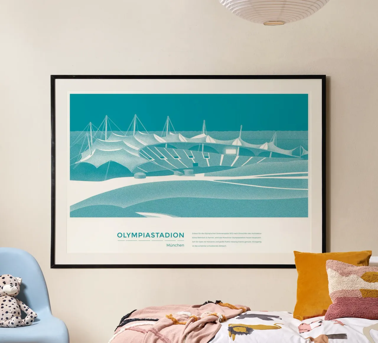 Michael Kunter - Olympiastadium München Poster mit Aluminium Rahmen von The Artcircle