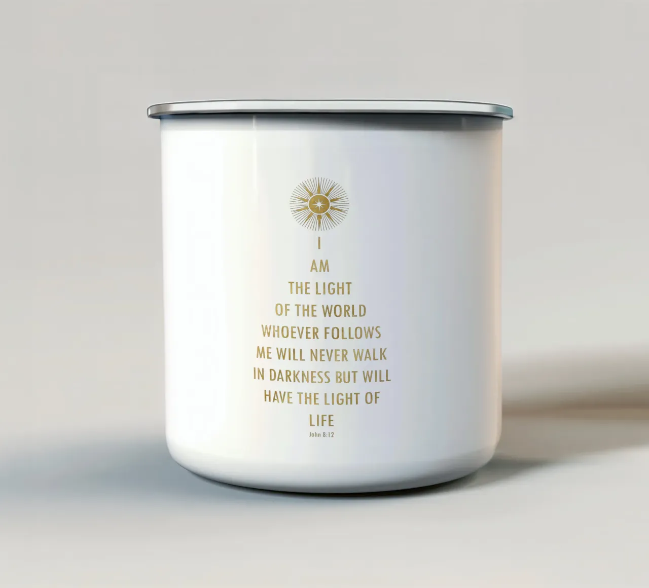 Io sono la Luce tazza in smalto da Winter Whispers