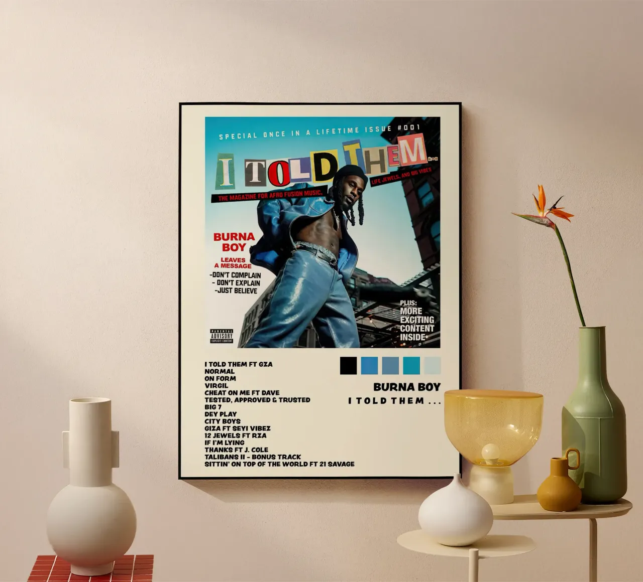 Burna Boy I Told Them Tracklists plexiglass da Brook Soul King