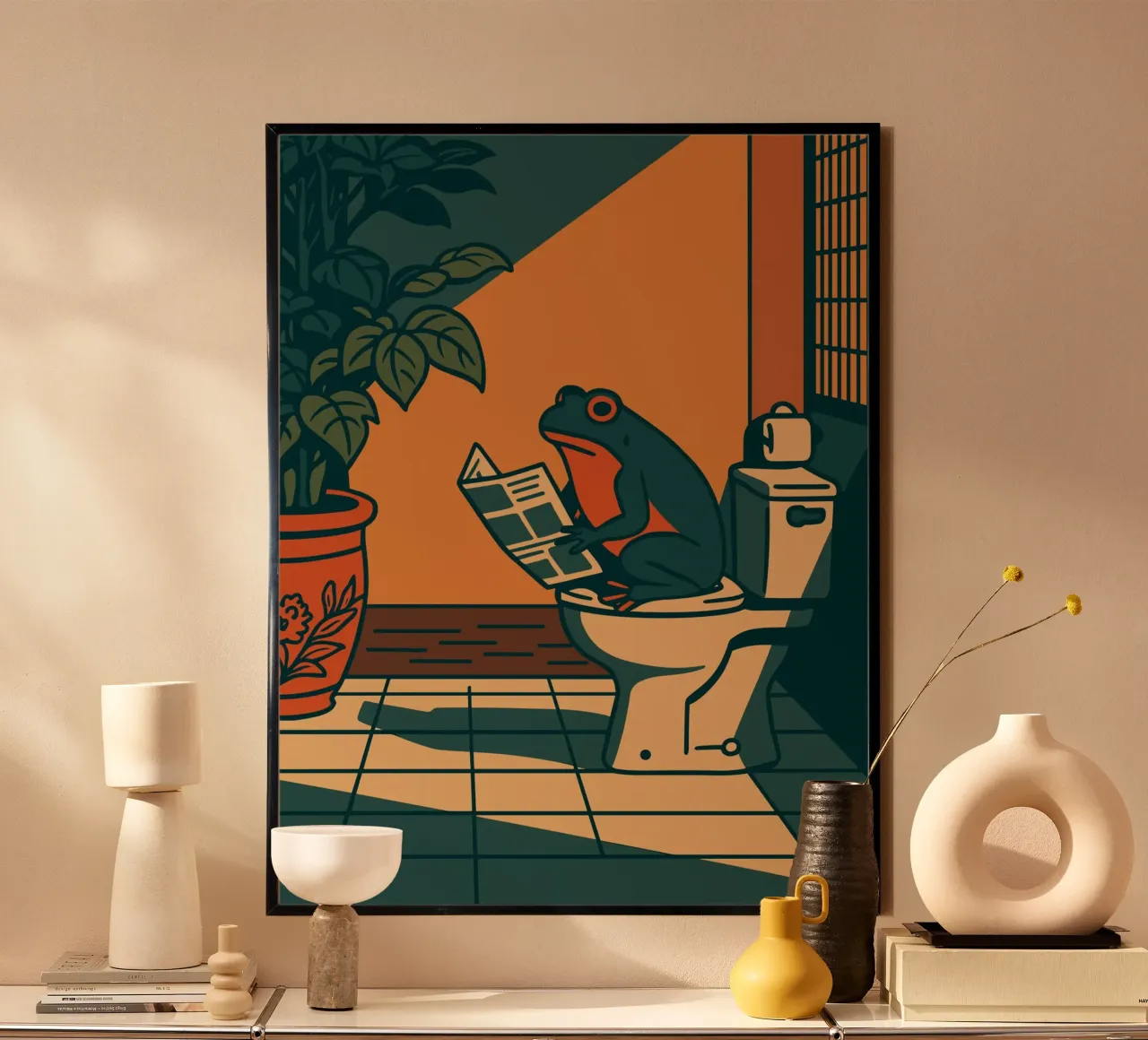 The Reading Frog poster da vintageshop