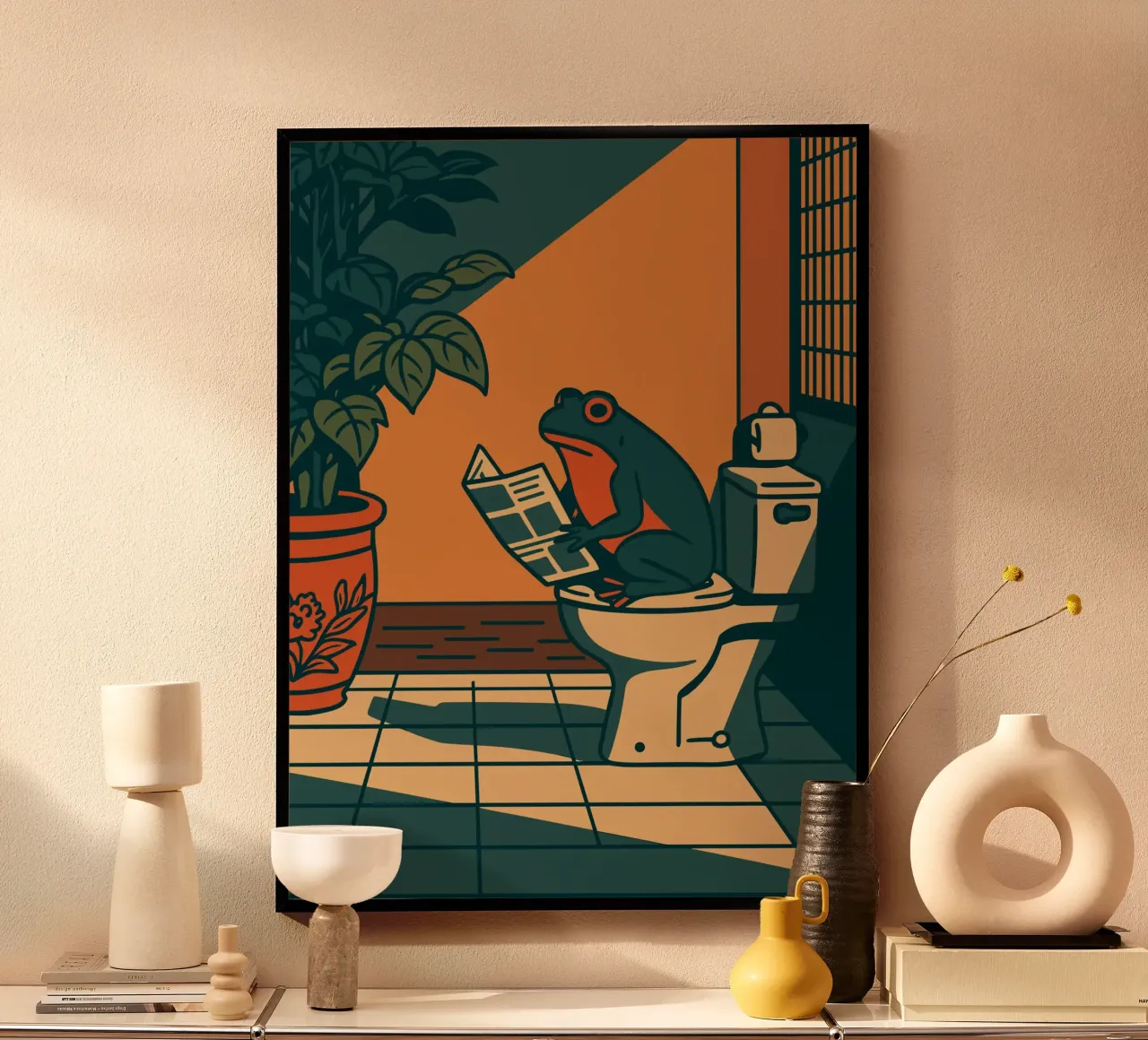 The Reading Frog poster da vintageshop