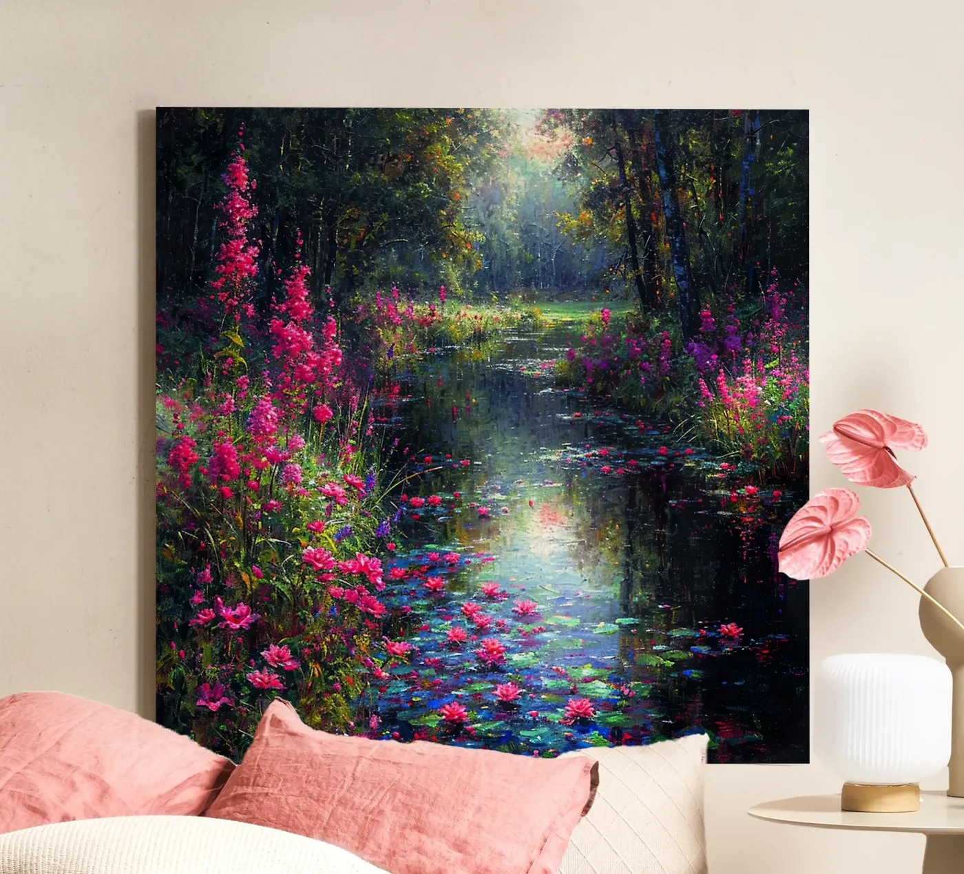 Flowered Stream Leinwand von Seitz Michelle