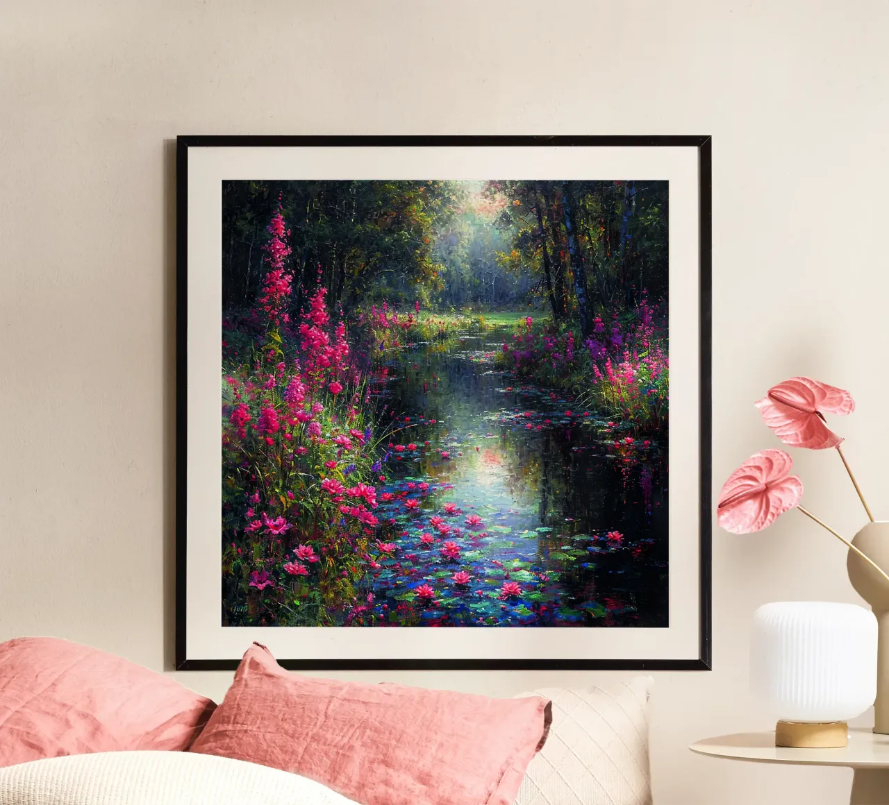 Flowered Stream poster van Seitz Michelle