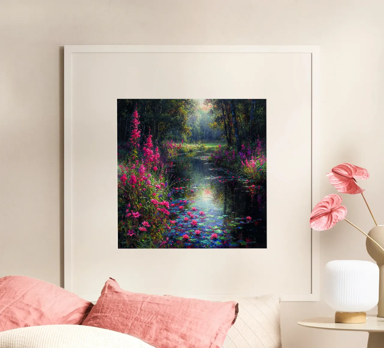 Flowered Stream poster van Seitz Michelle