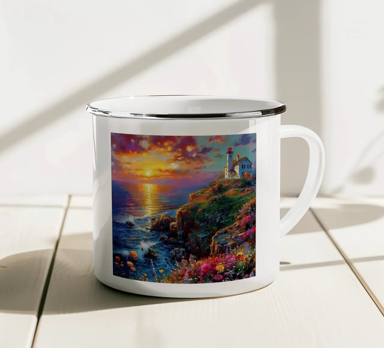 Lighthouse tazza in smalto da Seitz Michelle