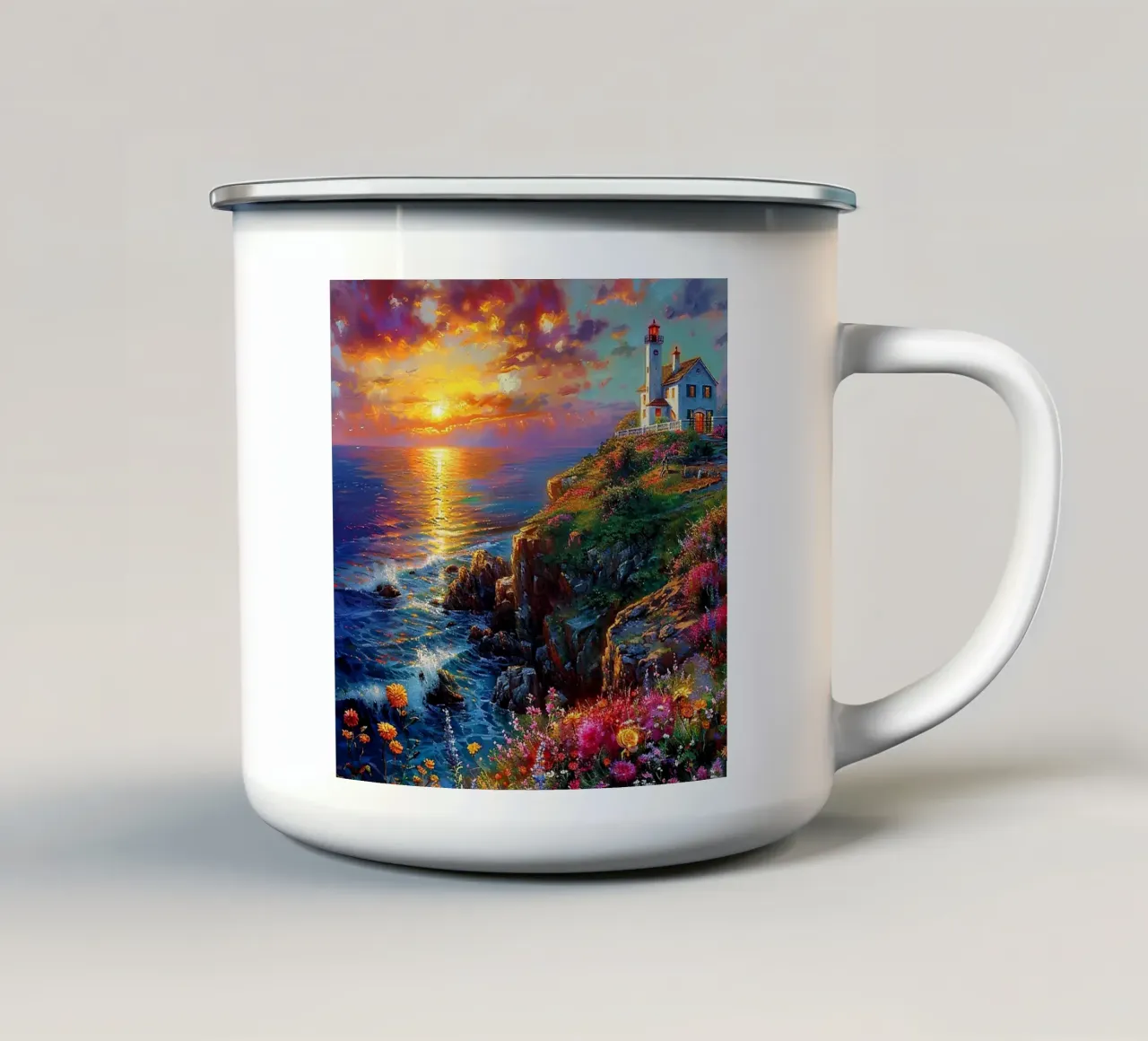Lighthouse tazza in smalto da Seitz Michelle