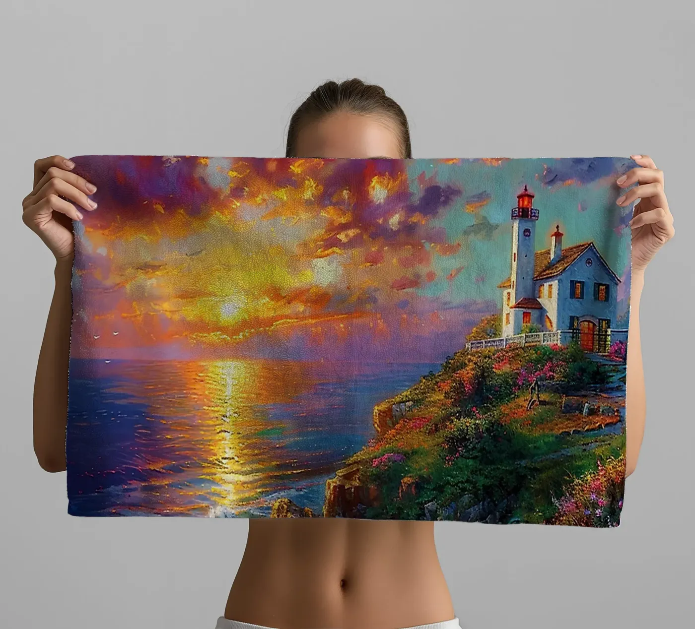 Lighthouse towel by Seitz Michelle