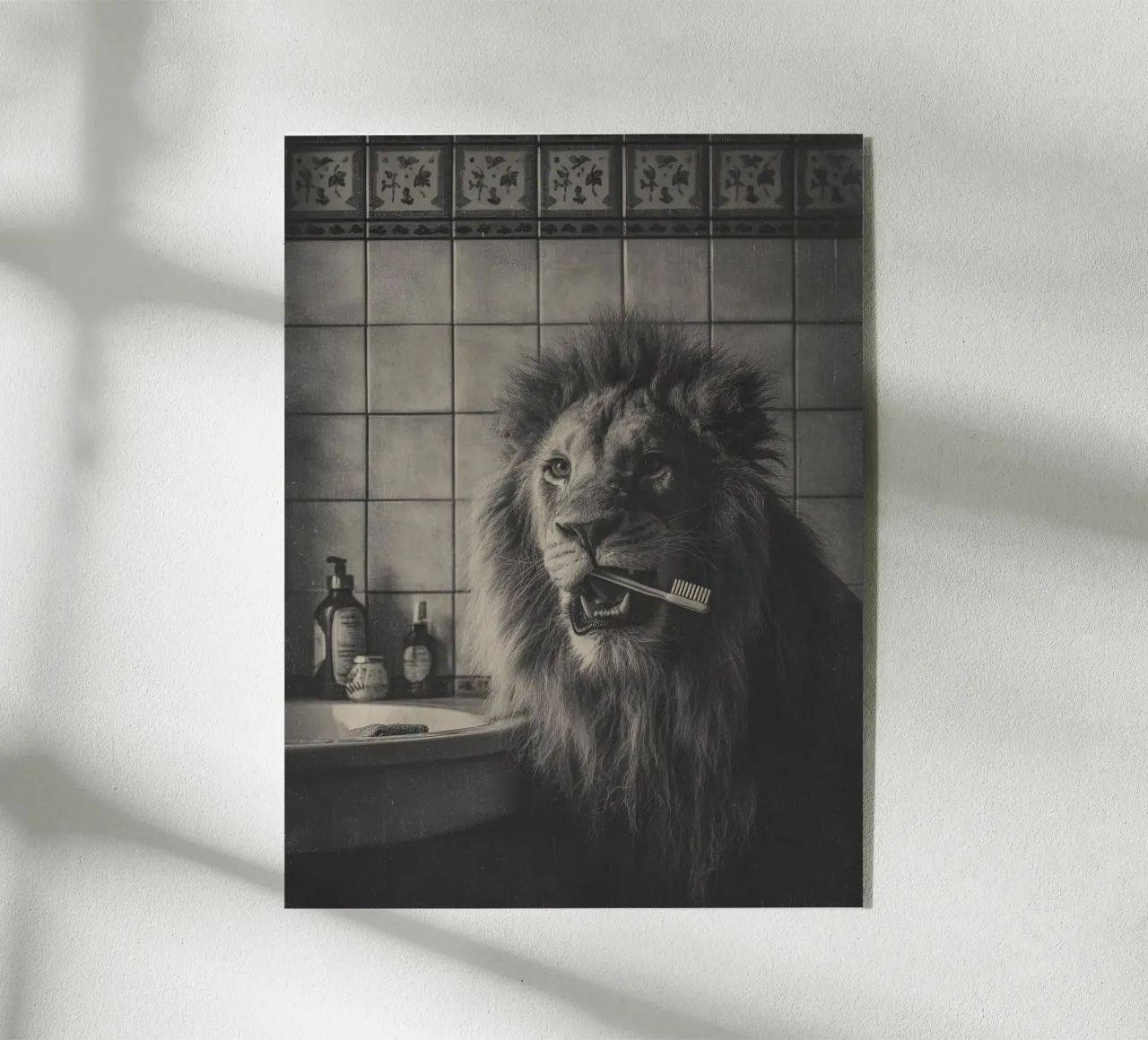 Teeth Brushing Lion plexiglass da Mononoir