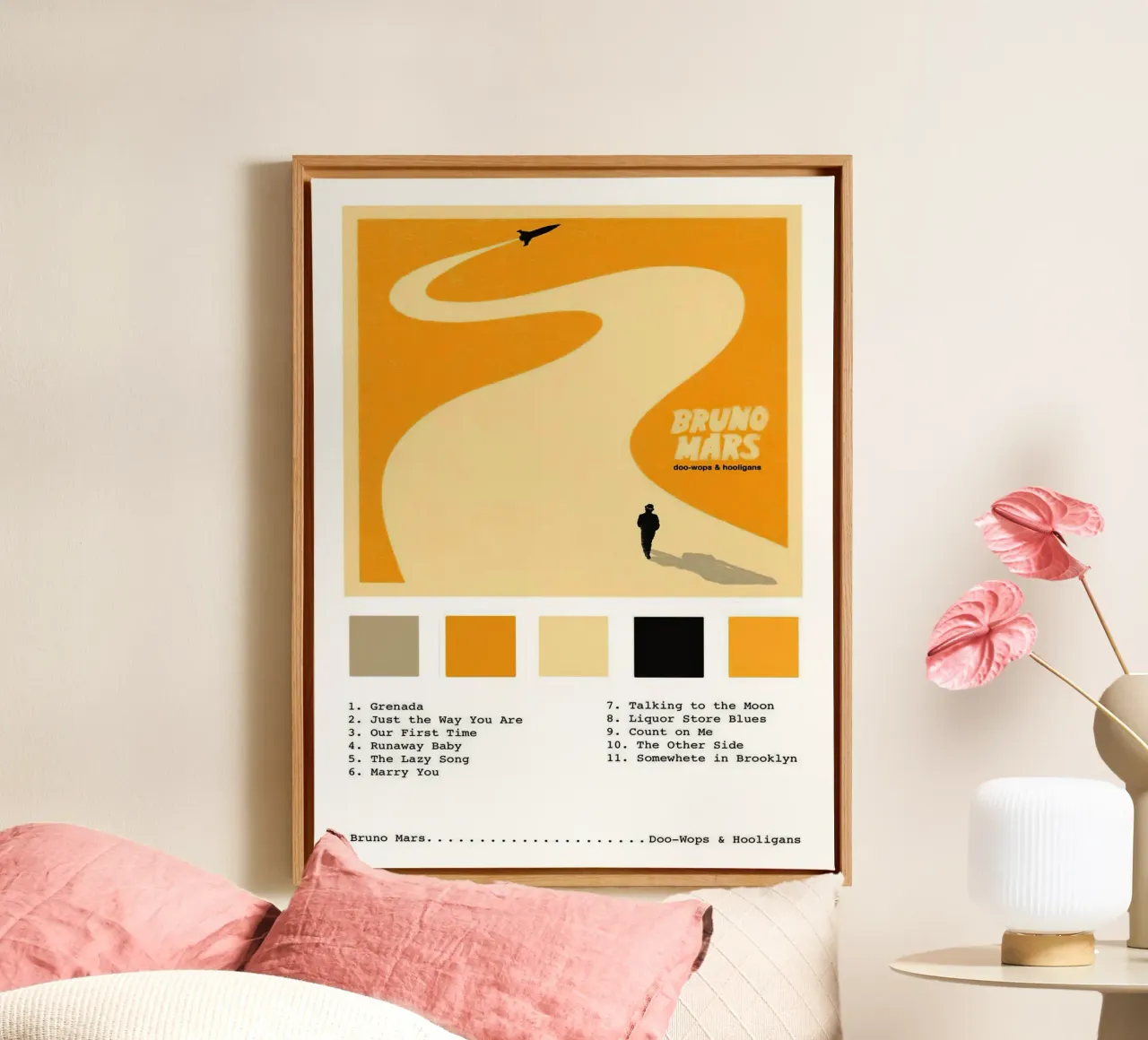 Bruno Mars Doo Wops & Hooligans tela da Brook Soul King