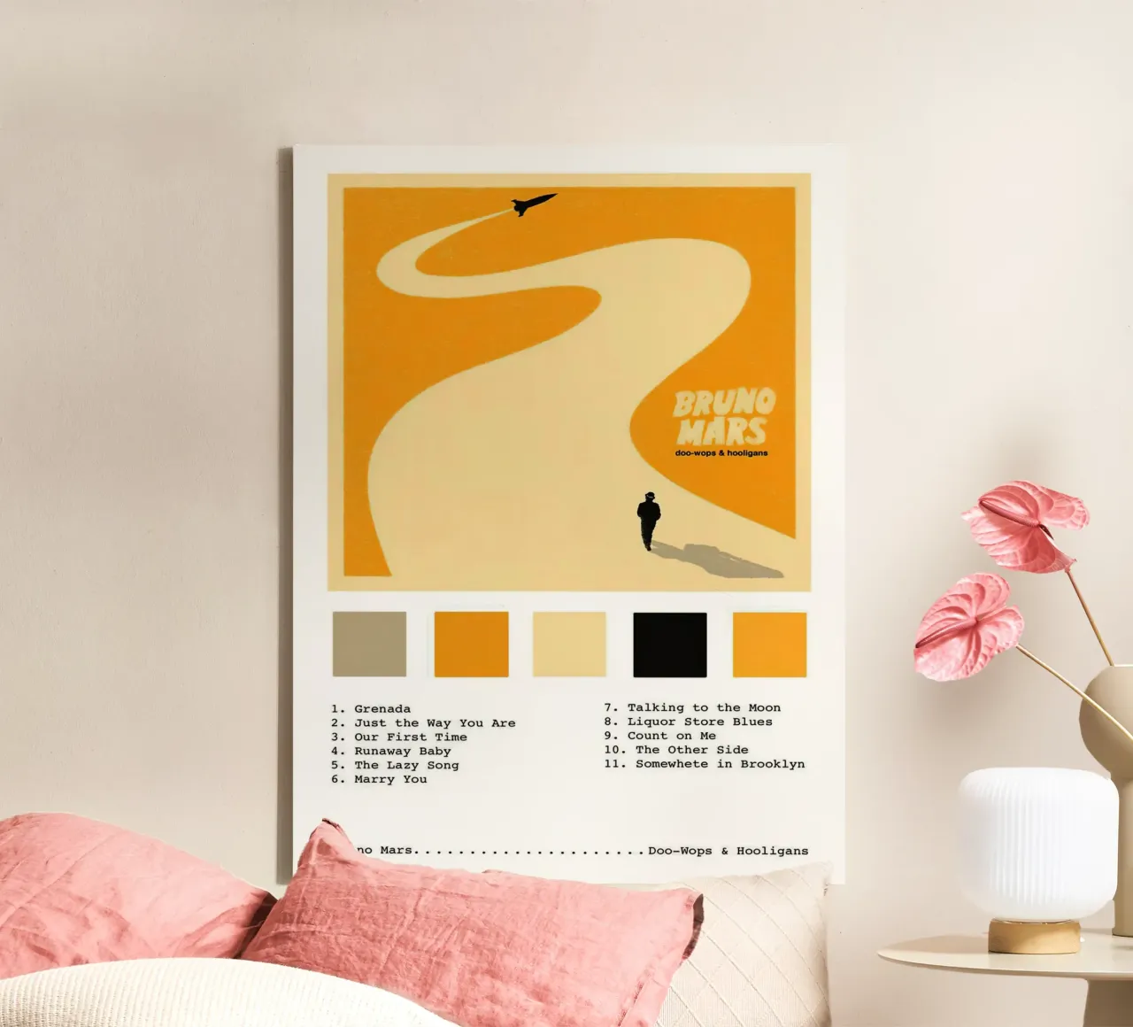 Bruno Mars Doo Wops & Hooligans tela da Brook Soul King