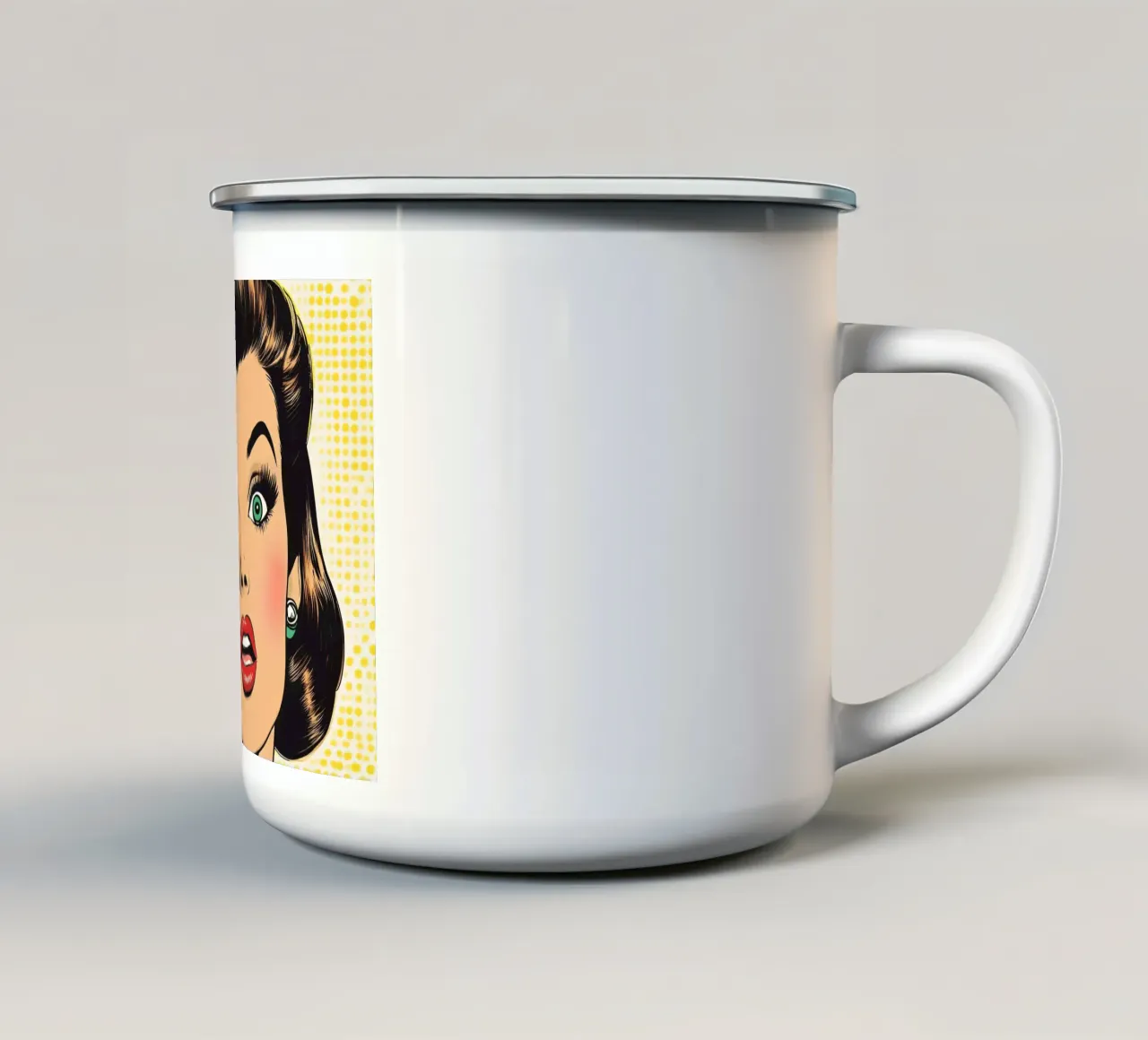 Bruna sorpresa tazza in smalto da M-Ulrich-Digital Art
