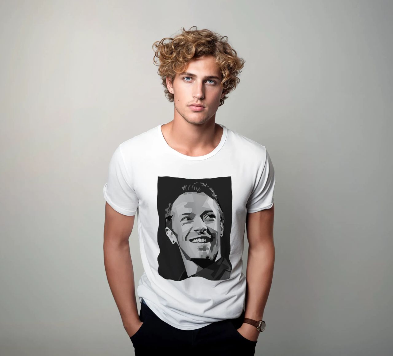 Chris Martin Popart WPAP t-shirt da KP Artwork