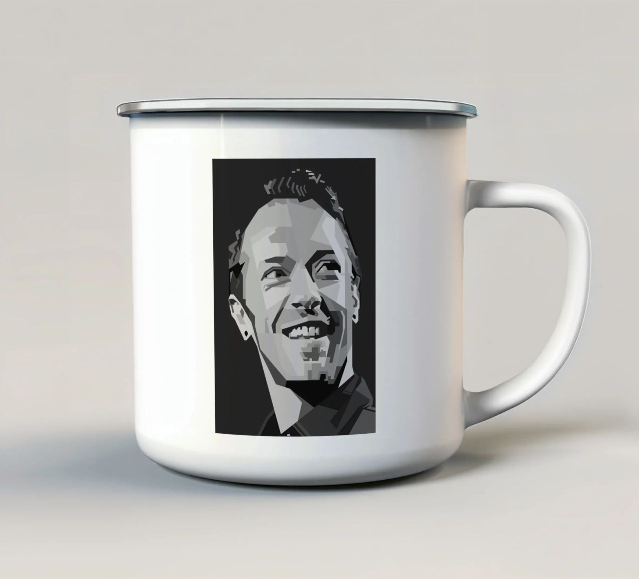 Chris Martin Popart WPAP tazza in smalto da KP Artwork
