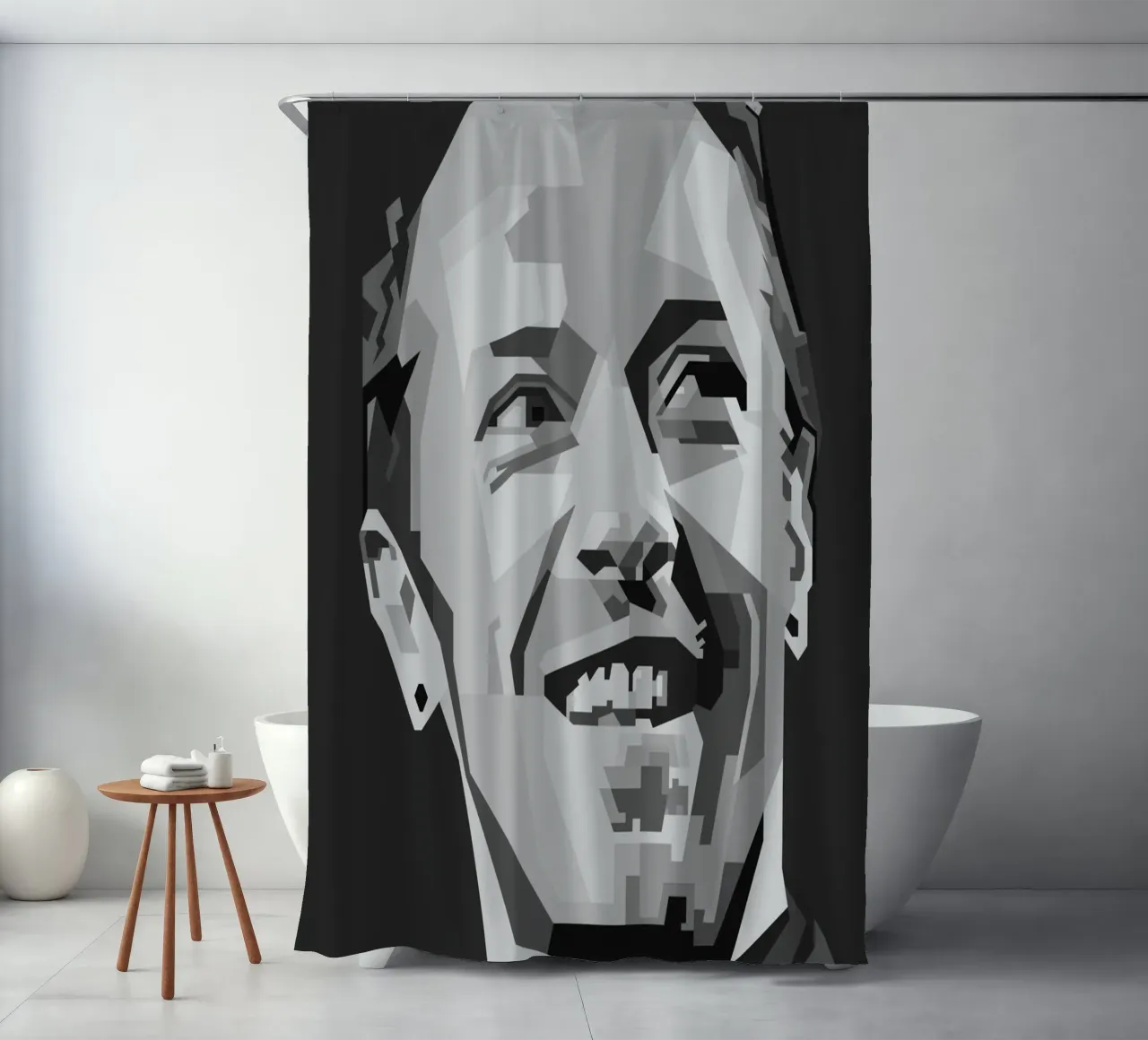 Chris Martin Popart WPAP cortina de baño de KP Artwork