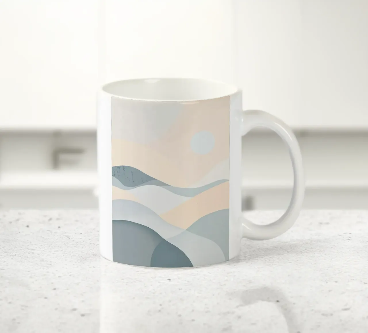 Nordic Calm Minimalist Landscape tazza in ceramica da Burk Smith