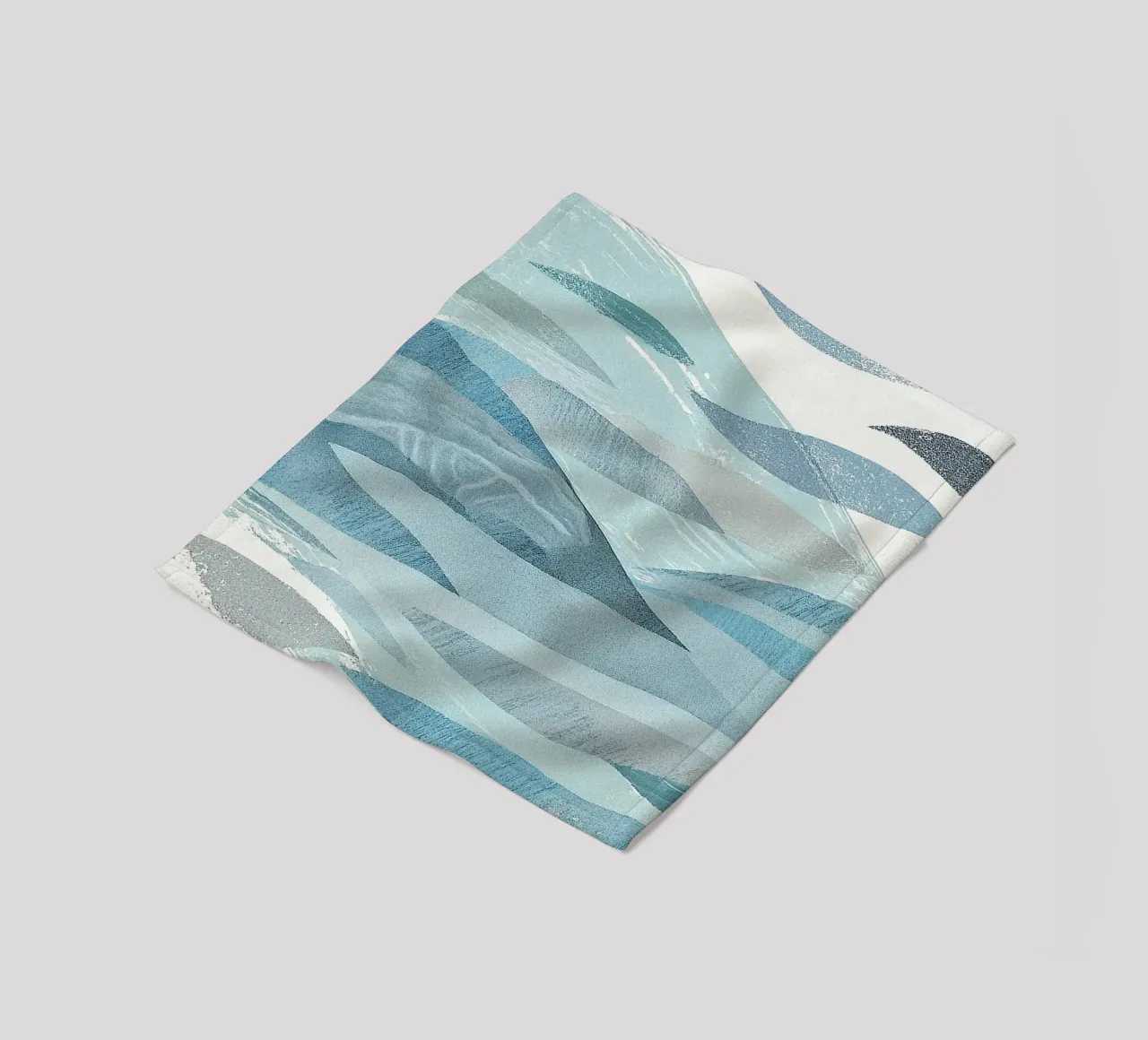 Scandinavian Abstract Waves in Cool Blue Tones coperta in pile da Burk Smith