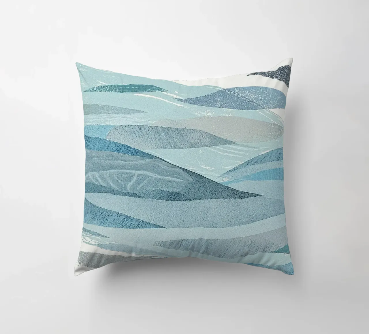 Scandinavian Abstract Waves in Cool Blue Tones cuscino da Burk Smith