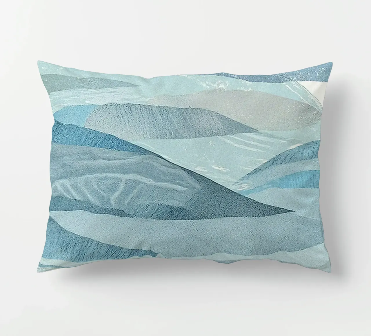 Scandinavian Abstract Waves in Cool Blue Tones cuscino da Burk Smith